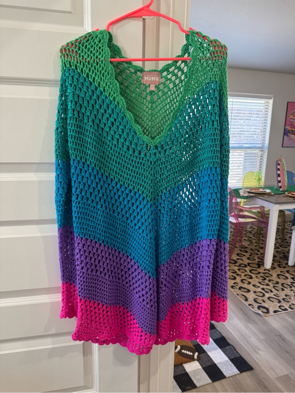 Mumu Women's Multicolor Crochet coverup size M